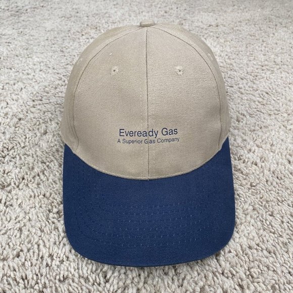 RCC Koozie Other - Vintage‎ RCC Koozie Eveready Gas Hat A Superior Gas Co Beige Blue Strapback Cap
